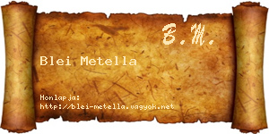 Blei Metella névjegykártya